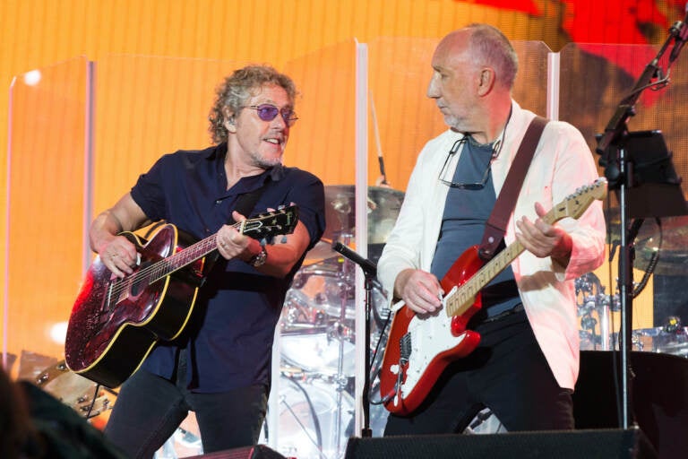 File Photo: In this June 28, 2015 file photo, singer Roger Daltrey and Pete Townshed of the band The Who perform at the Glastonbury music festival at Worthy Farm, Glastonbury, England. (Photo by Jim Ross/Invision/AP, File)