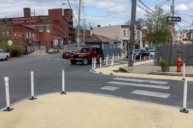 A corner in Fairhill after the slow zone traffic calming features were added. (courtesy of the City of Philadelphia)