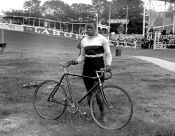 in 1899, Major Taylor became the first Black cyclist to become world cycling champ. (Wikimedia Commons)