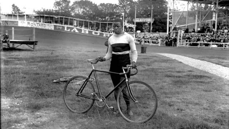 in 1899, Major Taylor became the first Black cyclist to become world cycling champ. (Wikimedia Commons)