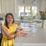 Mia Ellen Ruggieri of Bala Cynwyd made 100 earrings with her mom to help raise money for to support the Ukrainian people. (Courtesy of Jill Ellen Ruggieri)