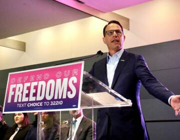 Josh Shapiro speaks at an abortion rights rally