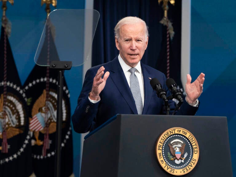 President Biden laid out his plan to tamp down on inflation and rising costs in a speech at the White House Tuesday. (Manuel Balce Ceneta/AP)