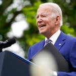President Joe Biden speaks in the Rose Garden of the White House in Washington, Friday, May 13, 2022, during an event to highlight state and local leaders who are investing American Rescue Plan funding.