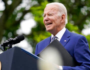 President Joe Biden speaks in the Rose Garden of the White House in Washington, Friday, May 13, 2022, during an event to highlight state and local leaders who are investing American Rescue Plan funding.