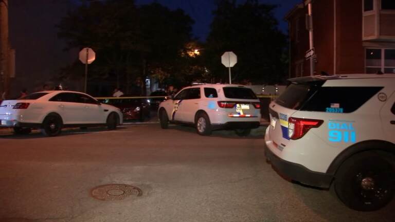 Police cars are seen in Philadelphia