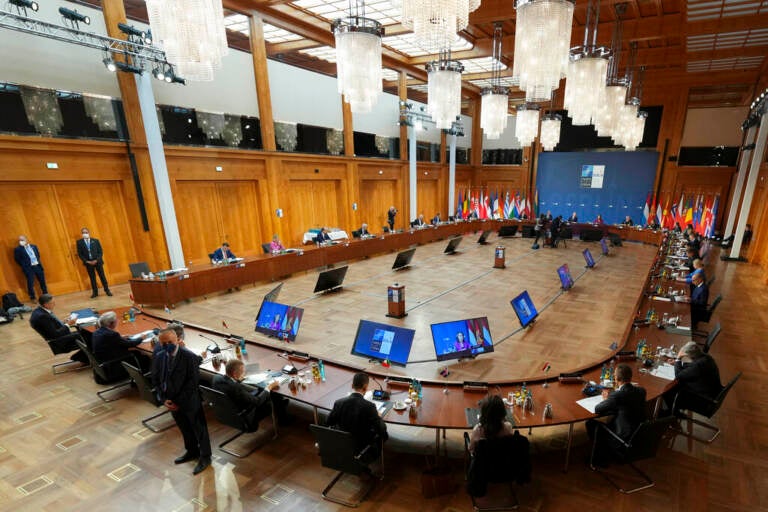 NATO Foreign Minister attend an informal meeting of the North Atlantic Council in Foreign Ministers' session in Berlin, Germany, Sunday, May 15, 2022.