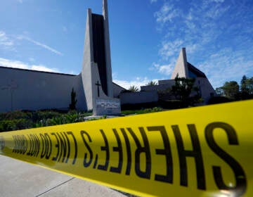 The Geneva Presbyterian Church is taped off