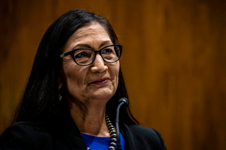 Close-up of Secretary of Interior Deb Haaland.