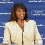 Kathy Barnette, a Republican candidate for a Pennsylvania U.S. Senate seat, speaks during a forum in Newtown, Pennsylvania, on Wednesday, May 11, 2022. (AP Photo/Ted Shaffrey)