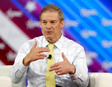 A close-up of Rep. Jim Jordan speaking at an event in February.