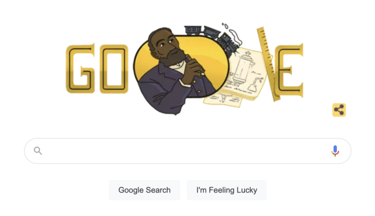 Google doodle honoring inventor Elijah McCoy. (Google/Screenshot by NPR)