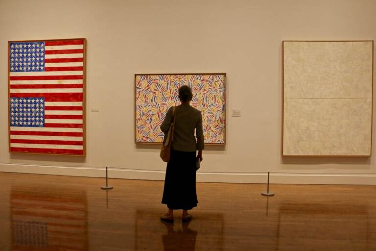 FILE - A 2021 exhibit of the work of Jasper Johns at the Philadelphia Museum of Art and the Whitney Museum of American Art. (Emma Lee/WHYY)