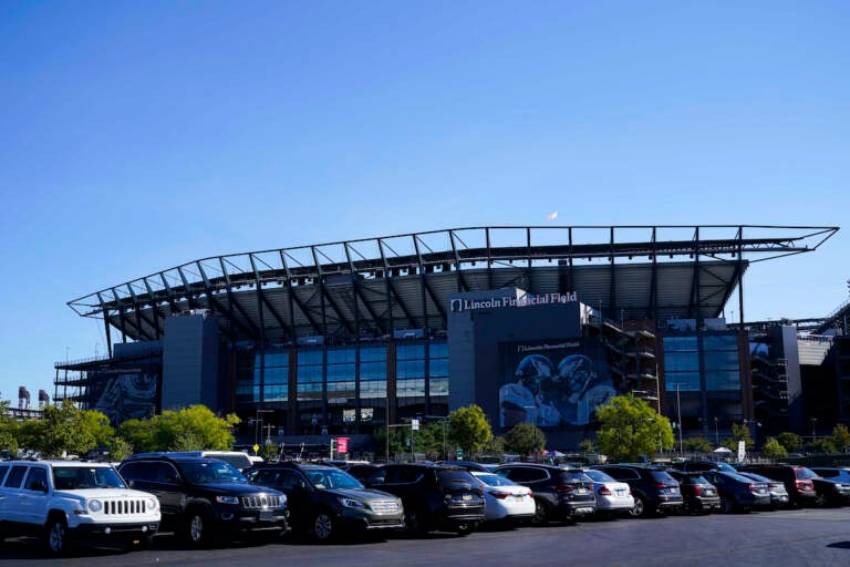 File photo: Cars are parked outside Lincoln Financial Field. (AP Photo/Matt Rourke)