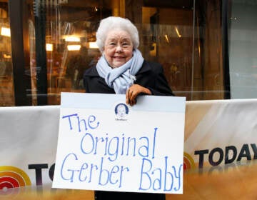 File photo: In this photo provided by Gerber,  Ann Turner Cook, whose baby face launched the iconic Gerber logo, arrives at NBC's Today Show to announce the winner of the 2012 Gerber Generation Photo Search on Tuesday, Nov. 6, 2012 in New York City. ( (Amy Sussman/Gerber via AP, File)