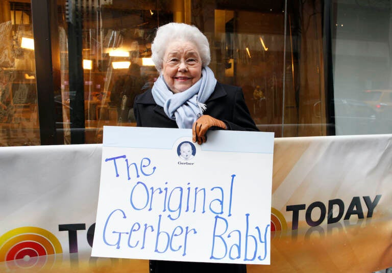 File photo: In this photo provided by Gerber,  Ann Turner Cook, whose baby face launched the iconic Gerber logo, arrives at NBC's Today Show to announce the winner of the 2012 Gerber Generation Photo Search on Tuesday, Nov. 6, 2012 in New York City. ( (Amy Sussman/Gerber via AP, File)