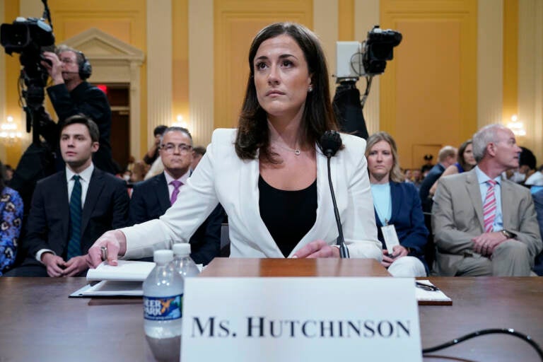 Cassidy Hutchinson arrives to testify before the House select committee investigating the Jan. 6 insurrection