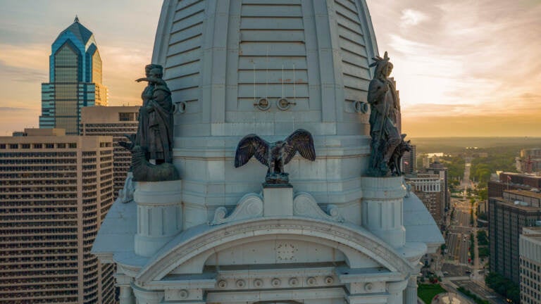 A closeup of Philadelphia City Hall