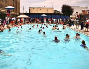 The 2,460-square-foot Francis Lederer Pool is part of a $4 million Rebuild project that includes a sprayground and artwork by Carin Mincemoyer. (Emma Lee/WHYY)