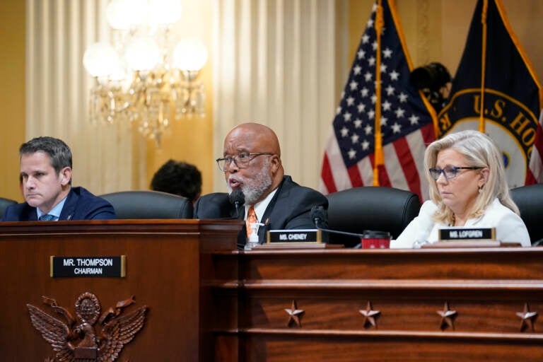 Chairman Bennie Thompson speaks at a Jan. 6 committee hearing