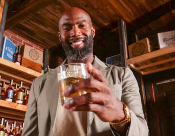 Malcolm Jenkins at New Liberty Distillery in Kensington. (Courtesy of New Liberty Distillery)