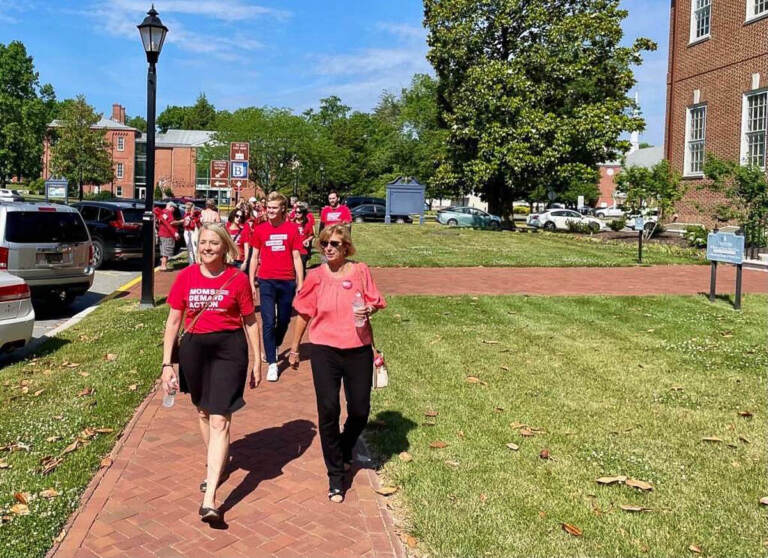 Mara Gorman of Moms Demand Action in Delaware (front left) has lobbied for the gun control package but is miffed that the permit-to-purchase bill was omitted. (Courtesy of Mara Gorman)