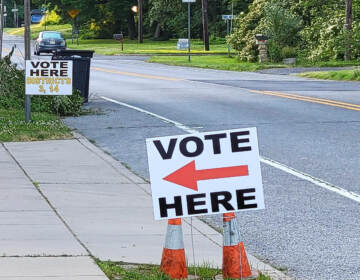 Polling place in Deptford, N.J. on primary election day, June 7, 2022. (Tom MacDonald/WHYY)
