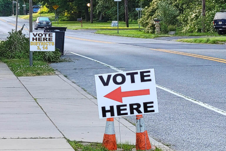 File photo: Polling place in Deptford, N.J. on primary election day, June 7, 2022. (Tom MacDonald/WHYY)