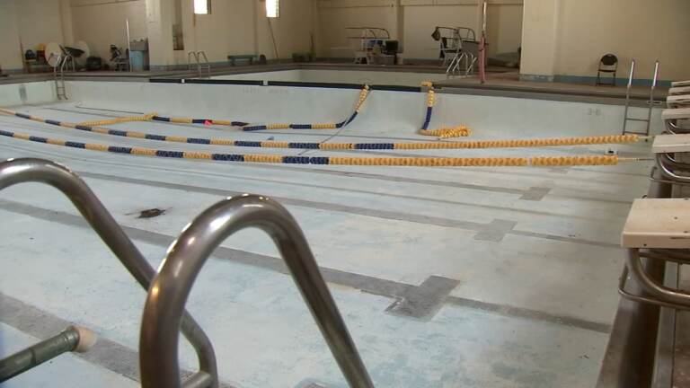 An empty Sayre Morris Recreation Center pool