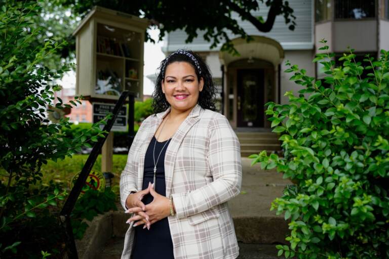 ''It’s a much smoother path for candidates that don’t have those barriers in the way and those barriers are placed there too often to prevent BIPOC individuals to get into office,'' said Yamelisa Taveras, a recent candidate for the Pennsylvania State Senate seen here at her office in Allentown. (Matt Smith for Spotlight PA)