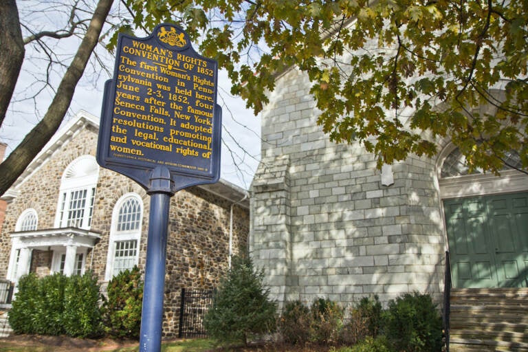 Chester County has numerous sites of historical significance, including this building, which was the site of the first Pennsylvania Women’s Rights Convention in 1852. (Kimberly Paynter/WHYY)