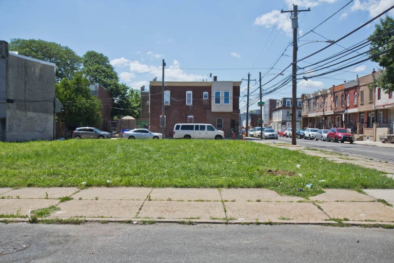 The Turn the Key programs aims to create energy efficient, affordable housing for city employees or income eligible first-time homebuyers. The first homes will be built on publicly owner land, like a lot on the 1300 block of Corlies Street in South Philadelphia. (Kimberly Paynter/WHYY)