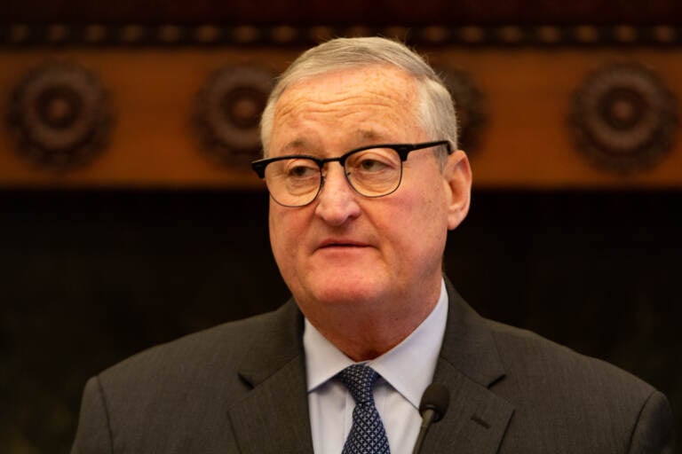 A closeup of Philadelphia Mayor Kenney