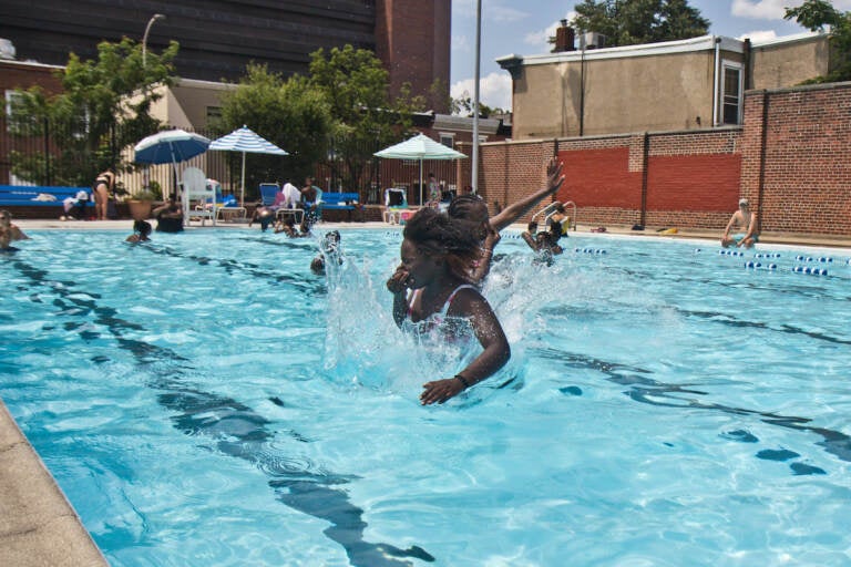 Kids playing in the pool