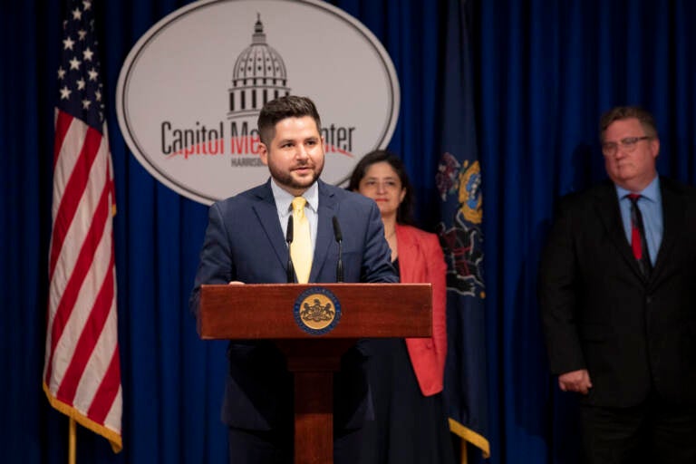 Acting Secretary of Education Eric Hagarty unveils the Department of Education's strategic plan to recruit and retain educators in Pennsylvania, in Harrisburg, PA on July 18, 2022. (Courtesy of Pennsylvania Commonwealth Media Services)