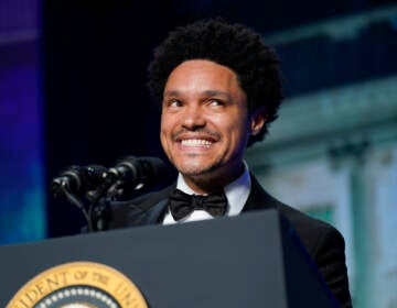 Trevor Noah, host of Comedy Central’s ''The Daily Show,'' speaks at the annual White House Correspondents' Association dinner, Saturday, April 30, 2022, in Washington. (AP Photo/Patrick Semansky)