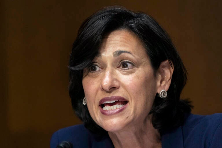 File photo: Dr. Rochelle Walensky, Director of the Centers for Disease Control and Prevention, testifies during a Senate Health, Education, Labor, and Pensions Committee hearing to examine an update on the ongoing Federal response to COVID-19, June 16, 2022, on Capitol Hill in Washington. (AP Photo/Manuel Balce Ceneta, File)