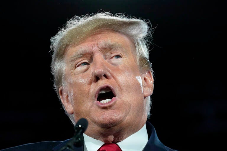 File photo: Former President Donald Trump speaks at the Road to Majority conference June 17, 2022, in Nashville, Tenn. (AP Photo/Mark Humphrey, File)