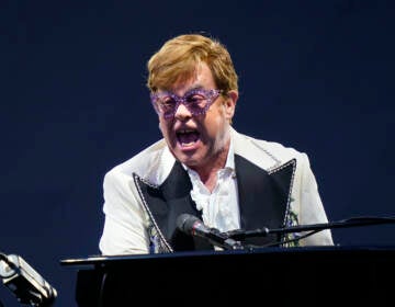 Elton John performs during his ''Farewell Yellow Brick Road,'' tour, Friday, July 15, 2022, at Citizens Bank Park in Philadelphia. (AP Photo/Matt Rourke)