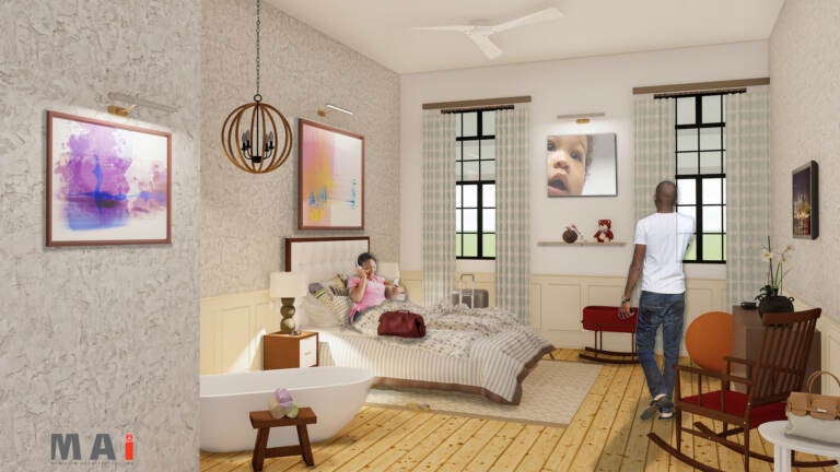 A rendering of a birth room at the Family Practice and Counseling Network. (Courtesy FPCN)