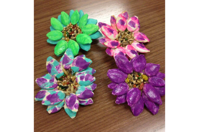 Flower magnets that Savannah created