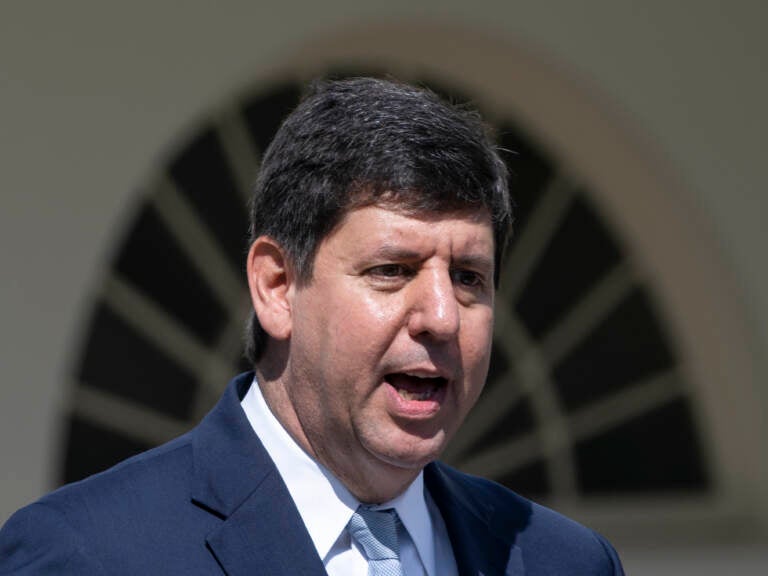 Steve Dettelbach speaks during an event about gun violence in the Rose Garden of the White House on April 11. (Drew Angerer/Getty Images)