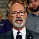 Pennsylvania Gov. Tom Wolf speaks at a Capitol news conference