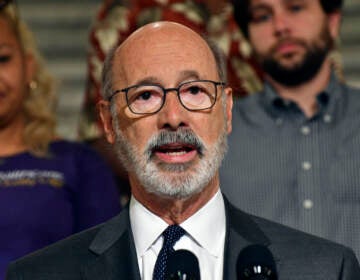 Pennsylvania Gov. Tom Wolf speaks at a Capitol news conference