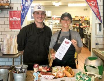 Hoagies & Hops owner Kristina Mazza, a Pottstown native, and general manager Donnie Begley. (Sha Prihar/Billy Penn)