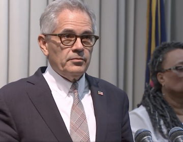 File photo: Philadelphia District Attorney Larry Krasner and Assistant District Attorney Jezreel Moore hold a news conference on the arrest of a woman who allegedly sold guns to minors. (6abc)