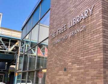 A view of the exterior of the Frankford Library.