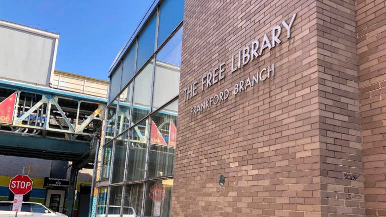 A view of the exterior of the Frankford Library.