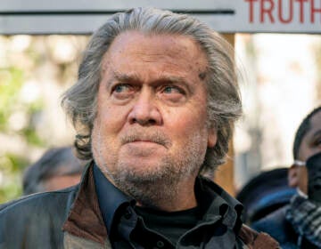 A close-up of Steve Bannon