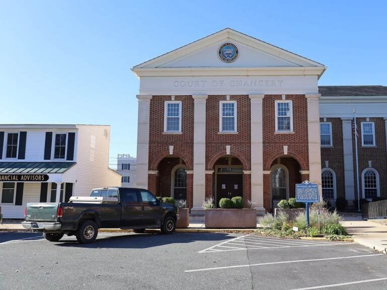 The Court of Chancery courthouse in Georgetown, Del. Twitter has filed suit against billionaire Elon Musk in the court of equity, which was created in 1792. (Antony-22 via Wikimedia Commons)